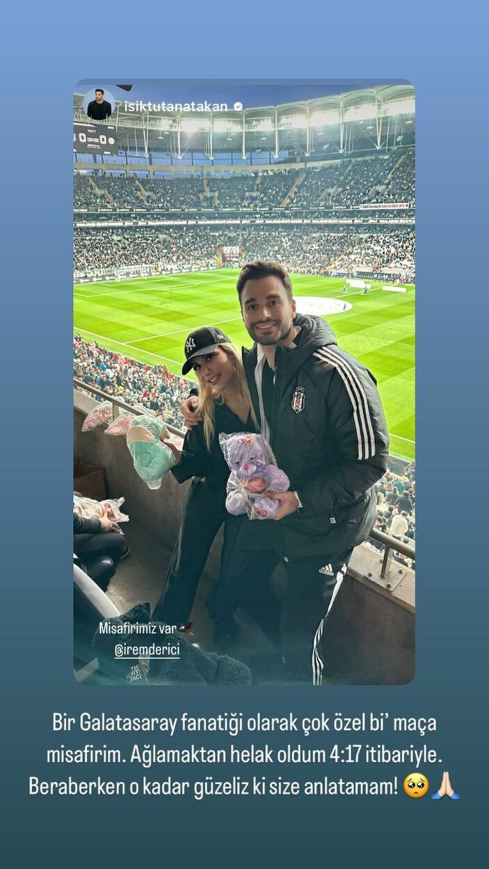 İrem Derici, sevgilisi Atakan Işıktutan ile birlikte Beşiktaş maçına gitti
